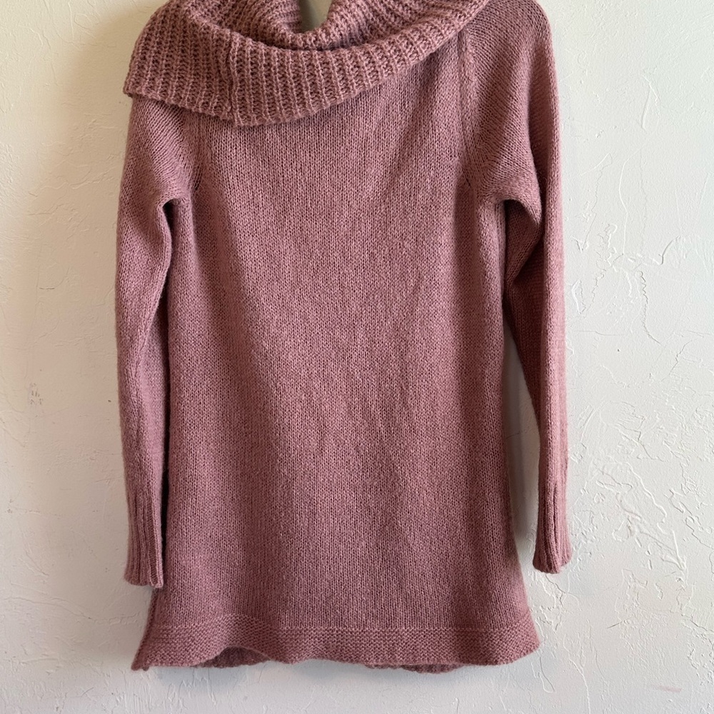 Berretti Made in Italy Cozy Mauve Pink Cowl Neck Mohair Wool Sweater Sz M - Picture 8 of 12